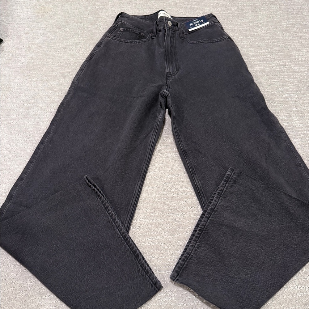 Abercrombie & Fitch Charcoal Wide Leg Jeans